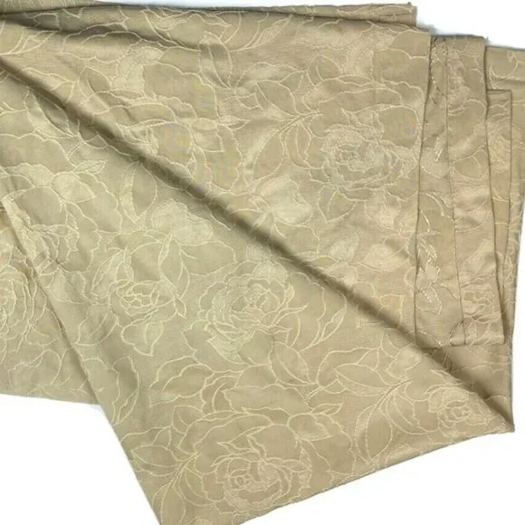 SureFit Tan Twin Bedskirt Brown Floral Luxury Bed